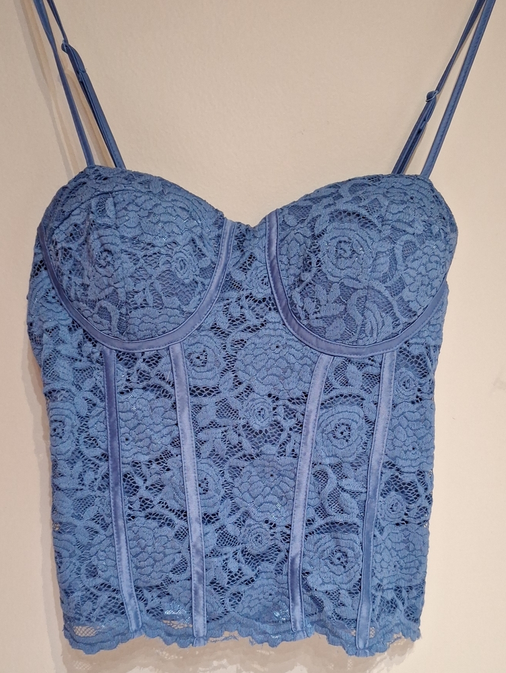 Lily Star Blue Lace Bustier Cami